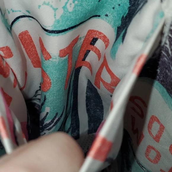 Hollister Board Shorts Hawaiian Tropical Blue Pink Surf Swim Trunk Mens Size M - Picture 8 of 14